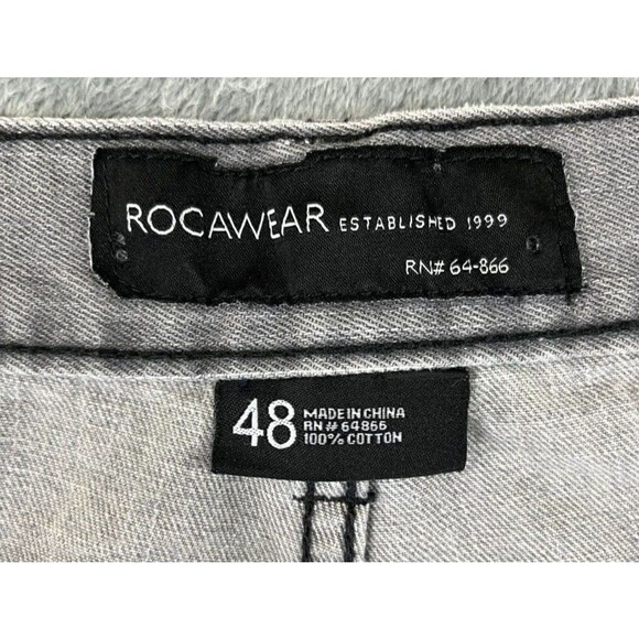 Rocawear Men's Jeans Size 48 Wide Leg Grey Straight Measured 44x30 - Picture 3 of 12